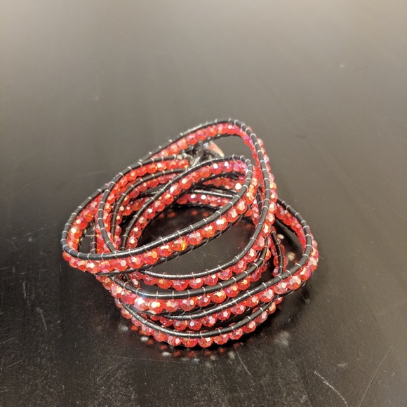 H2Z Red Crystal Wrap Bracelet - Picture 2 of 6